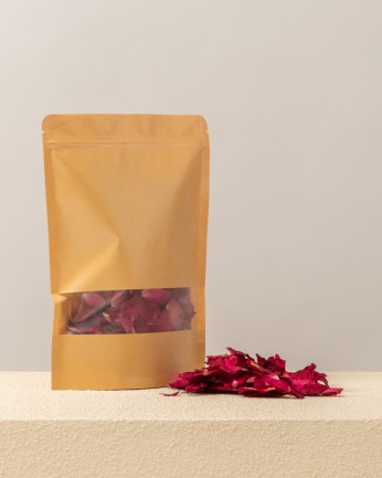 paquete kraft petalos de rosas secas