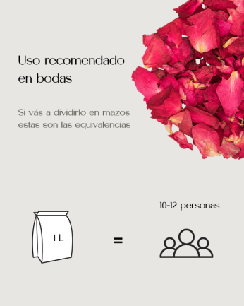 Pétalos rosas secas 1L