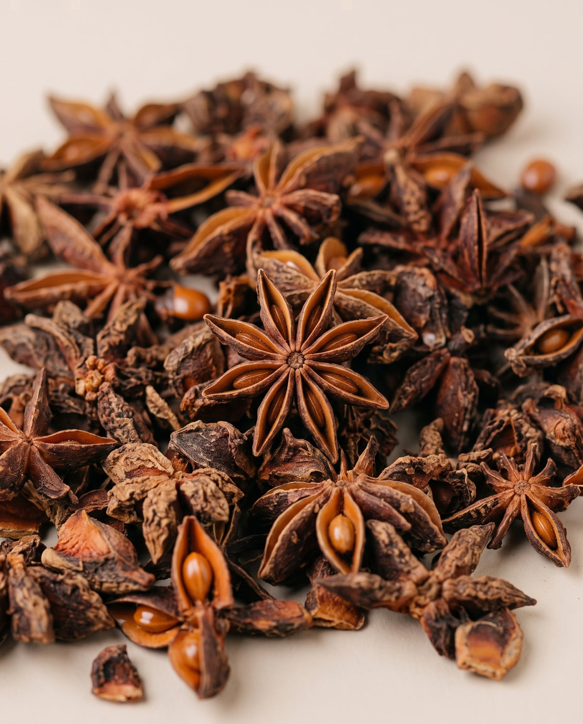 Pormenor de perto: anis-estrelado decorativo.