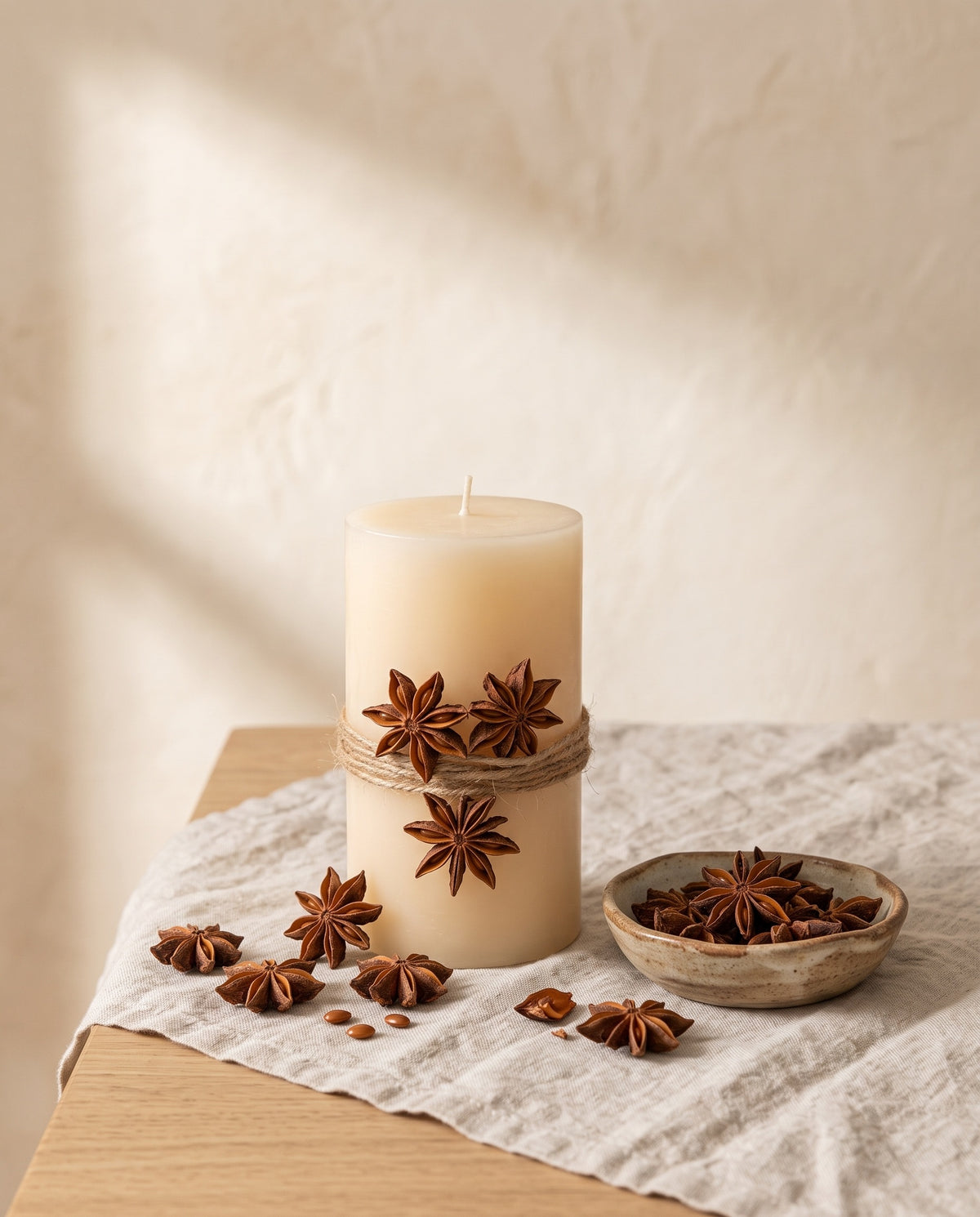 Ideia de utilização: anis-estrelado decorativo a decorar. Velas e acessórios não incluídos.
