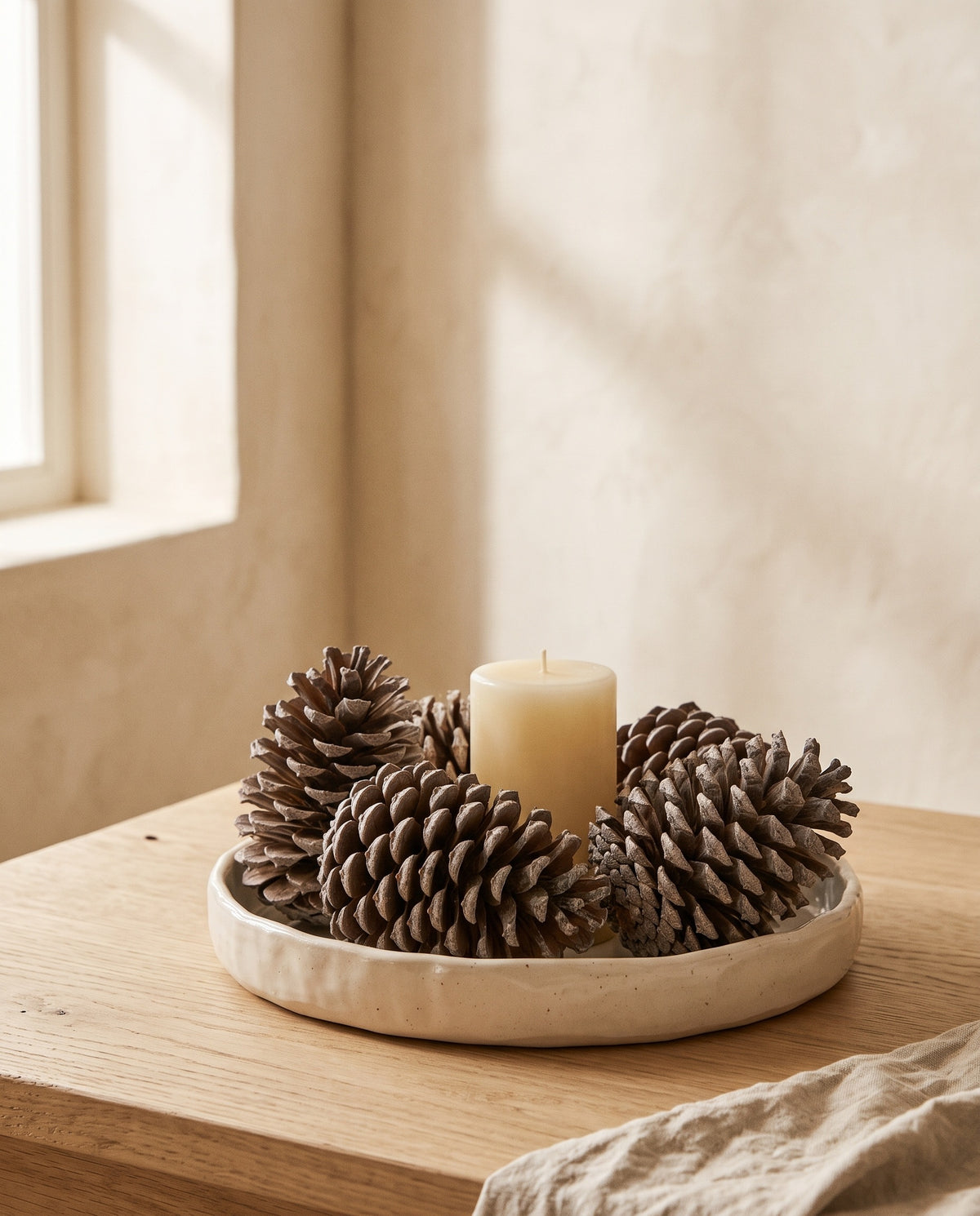 Ideia de utilização: pinhas secas grandes de 14 a 16 cm a decorar. Velas e acessórios não incluídos.