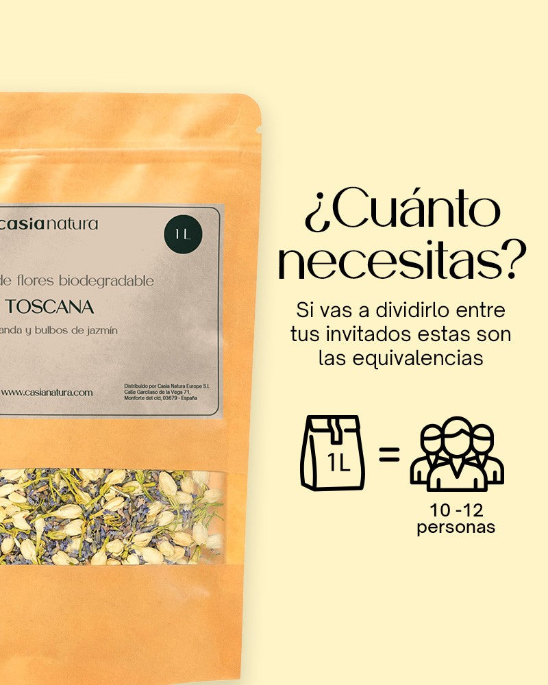 Toscana - Confeti biodegradable | Petalos secos | 1L