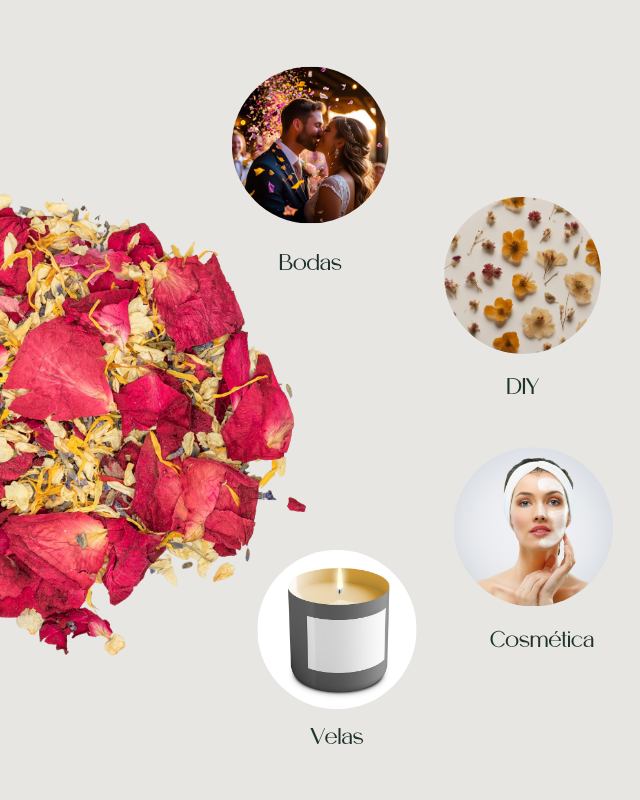 Royal - Confeti biodegradable | Petalos secos | 1L